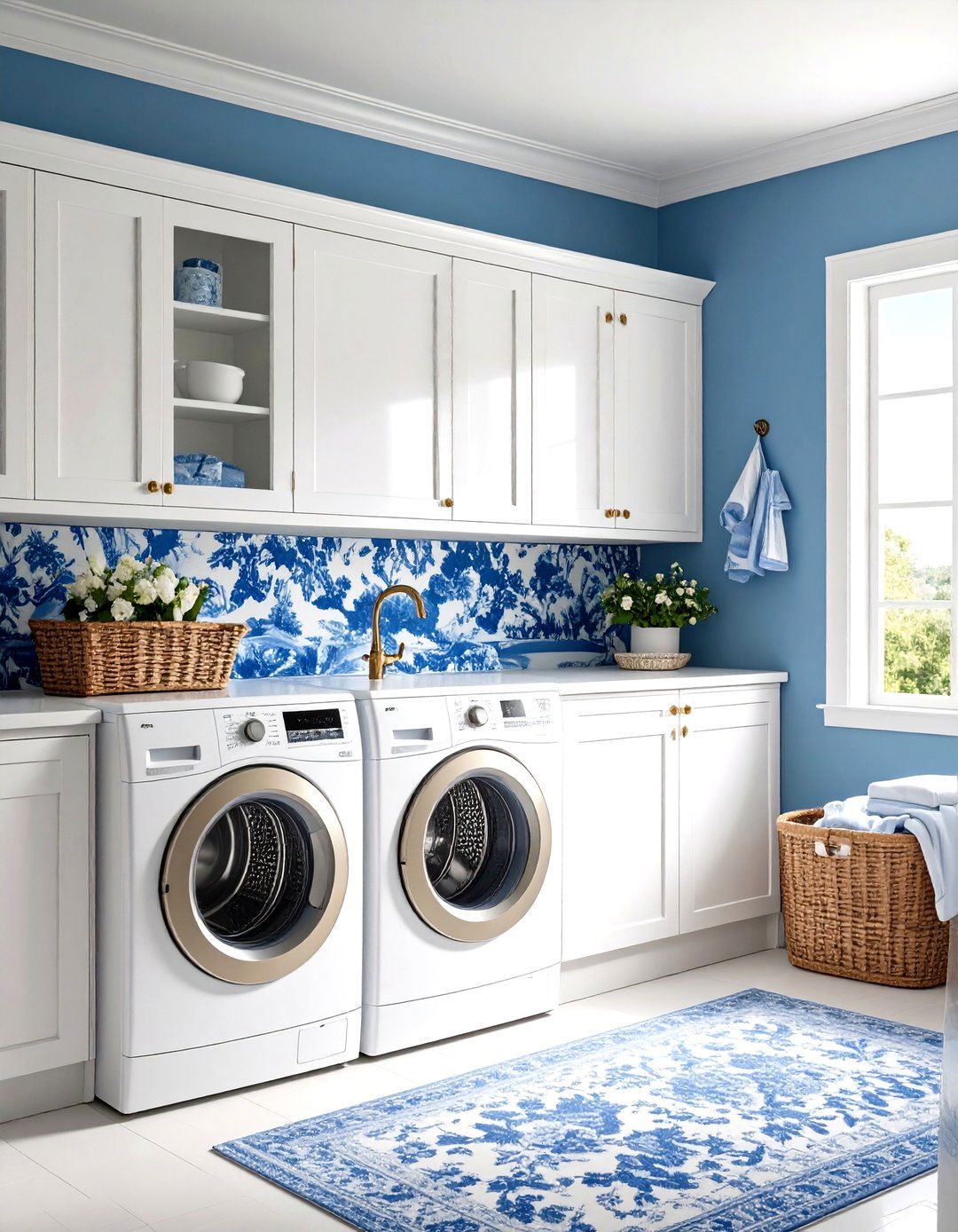 Toile Laundry Room Wallpaper Tradition - 20 Laundry Room Wallpaper Ideas