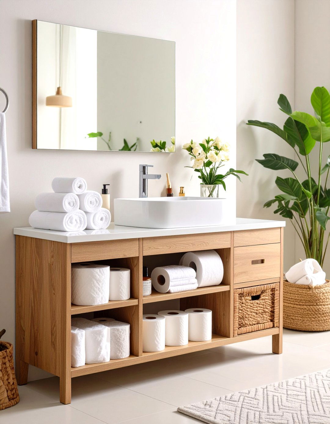 Toilet Paper Storage Bathroom Vanity Integration - 20 Toilet Paper Storage Ideas