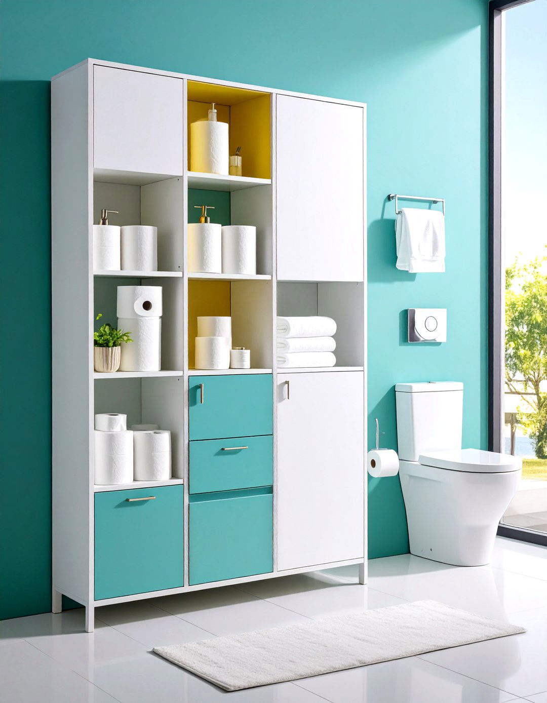 Toilet Paper Storage Cabinet with Built in Dispenser - 20 Toilet Paper Storage Ideas