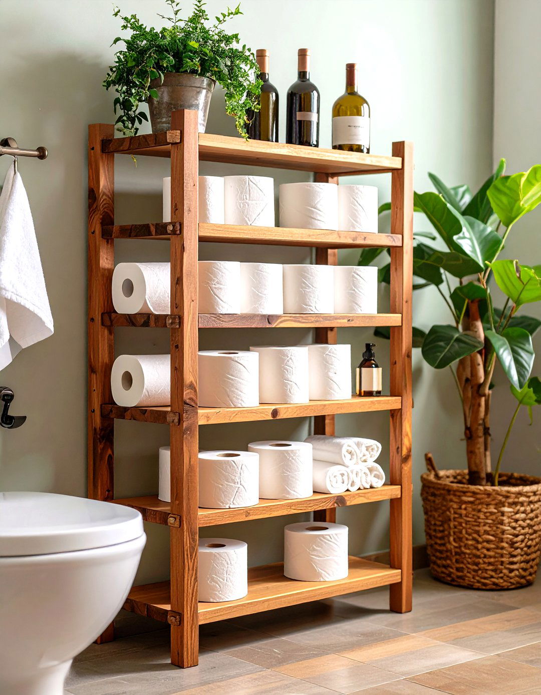 Toilet Paper Storage DIY Wine Rack Conversion - 20 Toilet Paper Storage Ideas