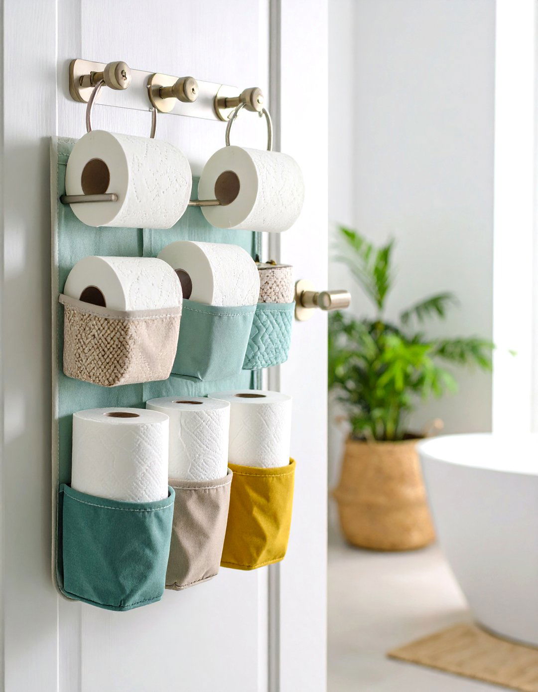 Toilet Paper Storage Over the Door Organizer - 20 Toilet Paper Storage Ideas