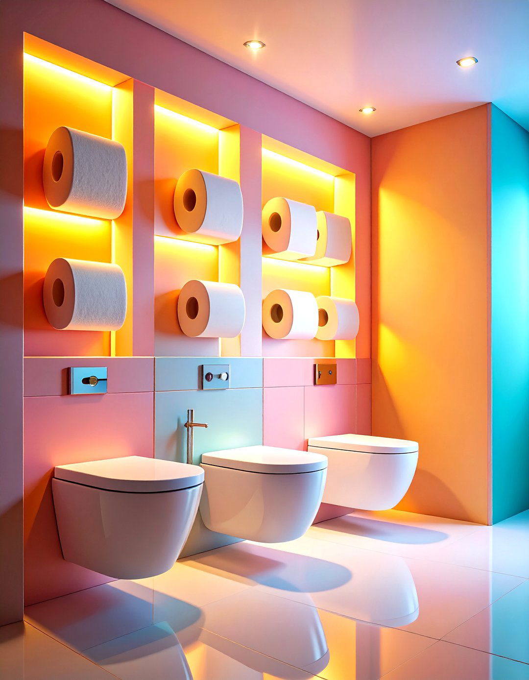 Toilet Paper Storage Recessed Wall Niche - 20 Toilet Paper Storage Ideas