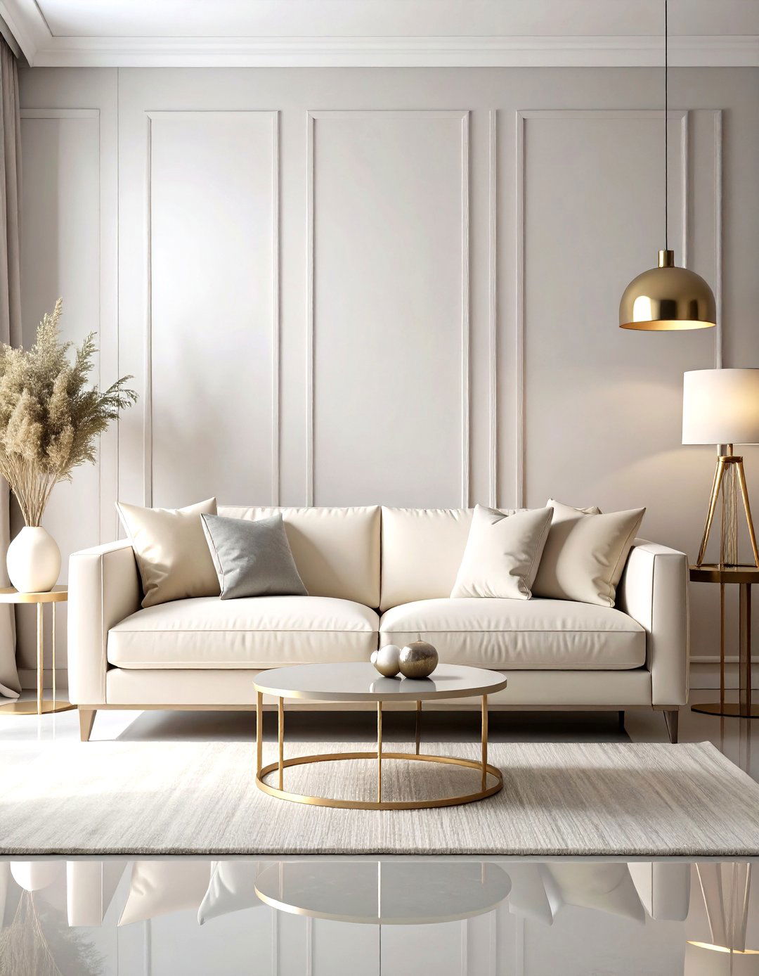 Tonal Monochrome with a Cream Couch - 20 Cream Couch Living Room Ideas