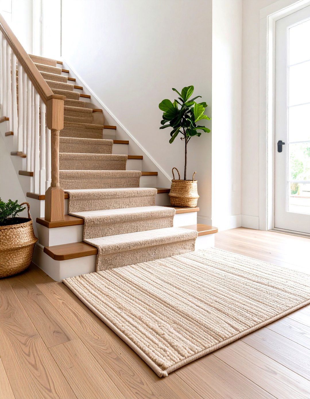 Tonal Neutral Layers - 20 Stair Runner Ideas