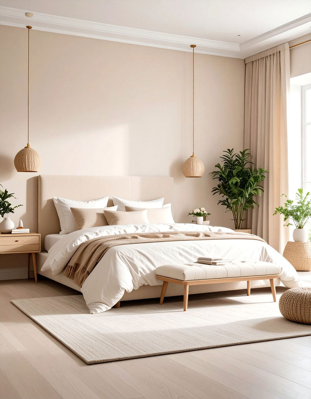 Tonal White and Cream Bedroom Color Layering - 20 White and Cream Bedroom Ideas