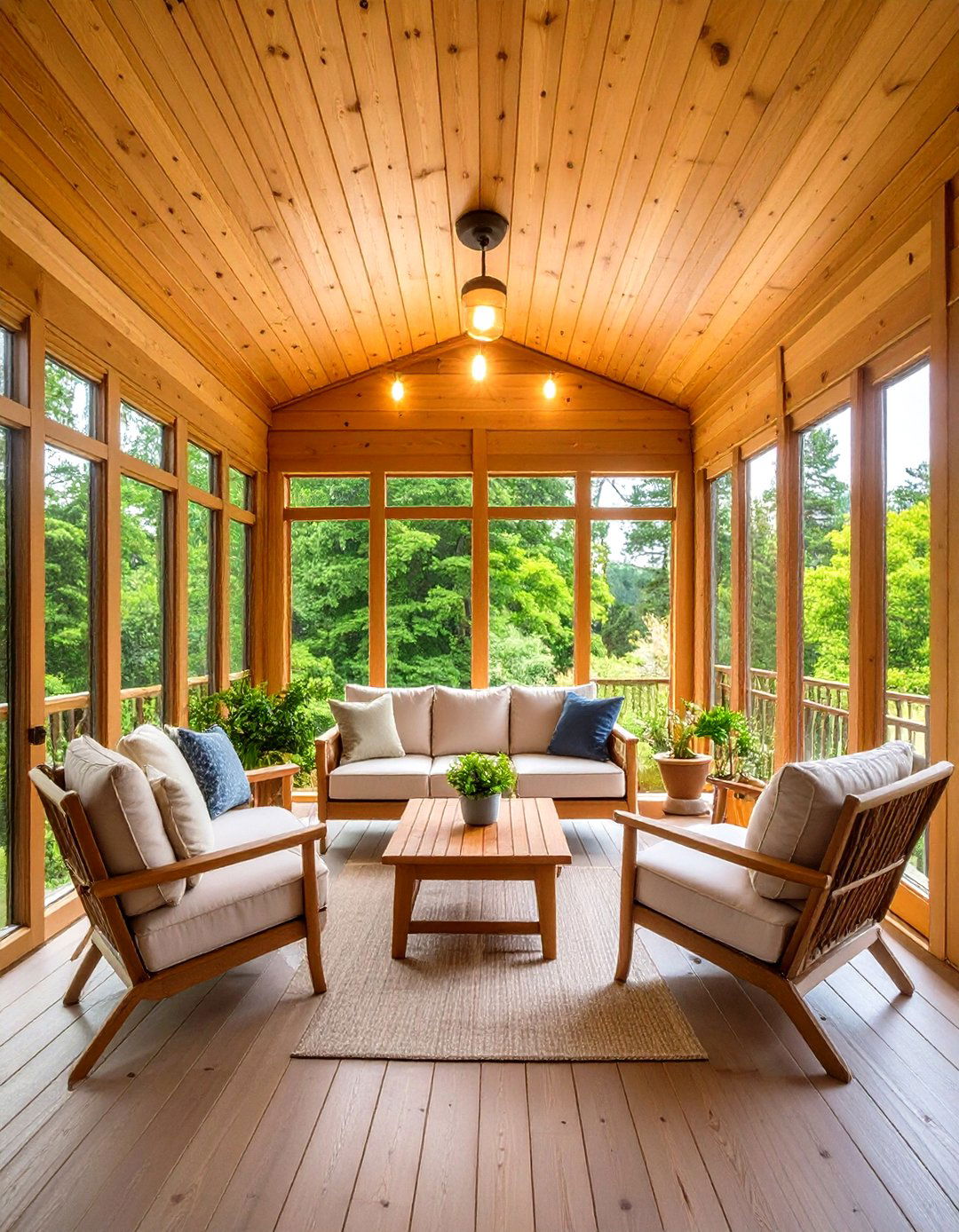 Tongue and Groove Wood Planks - 20 Sunroom Ceiling Ideas