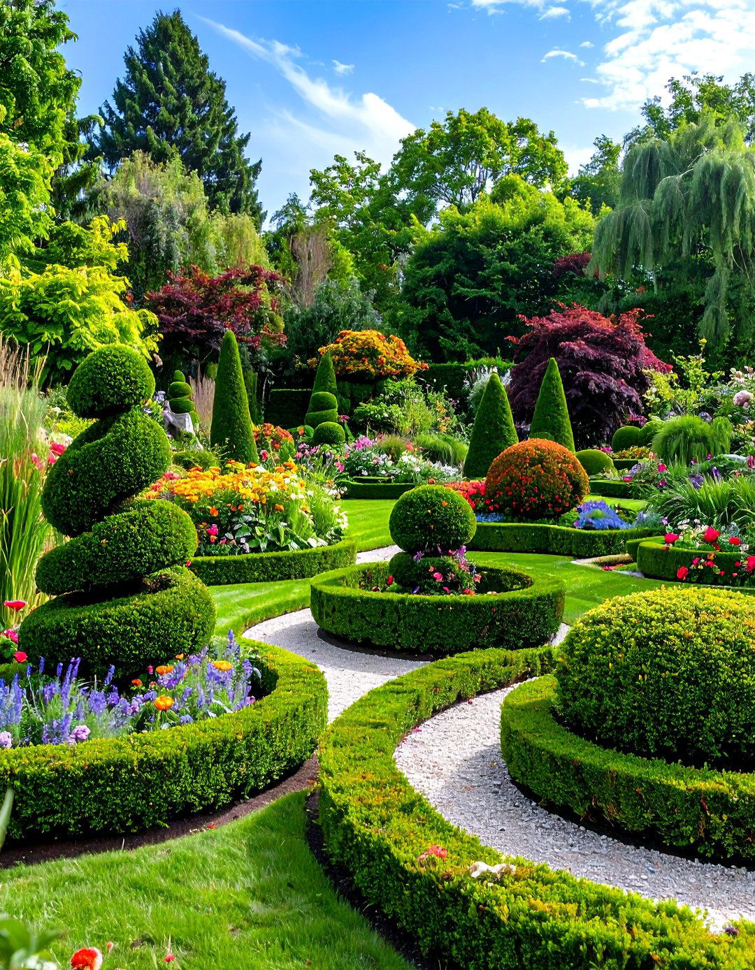 Topiary Enhanced Parterre Garden - 20 Parterre Garden Ideas