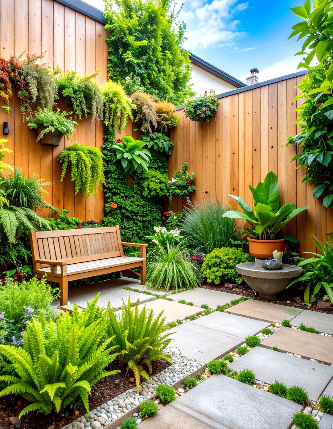 Townhouse Patio Biophilic Green Wall Haven - 20 townhouse patio ideas