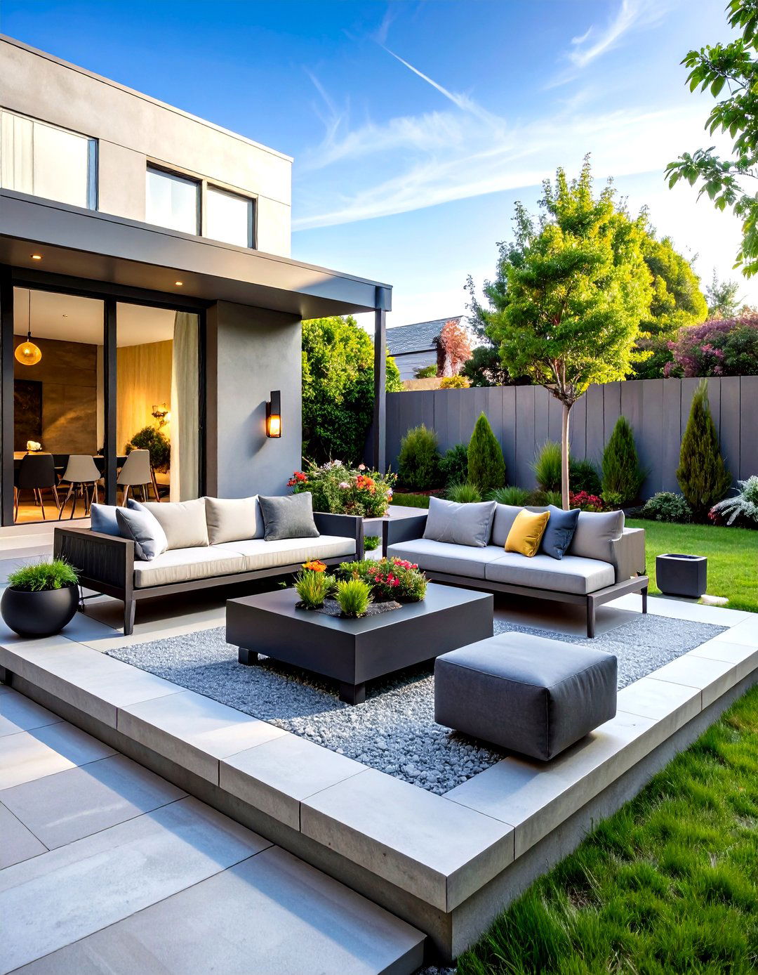 Townhouse Patio Minimalist Concrete Statement - 20 townhouse patio ideas