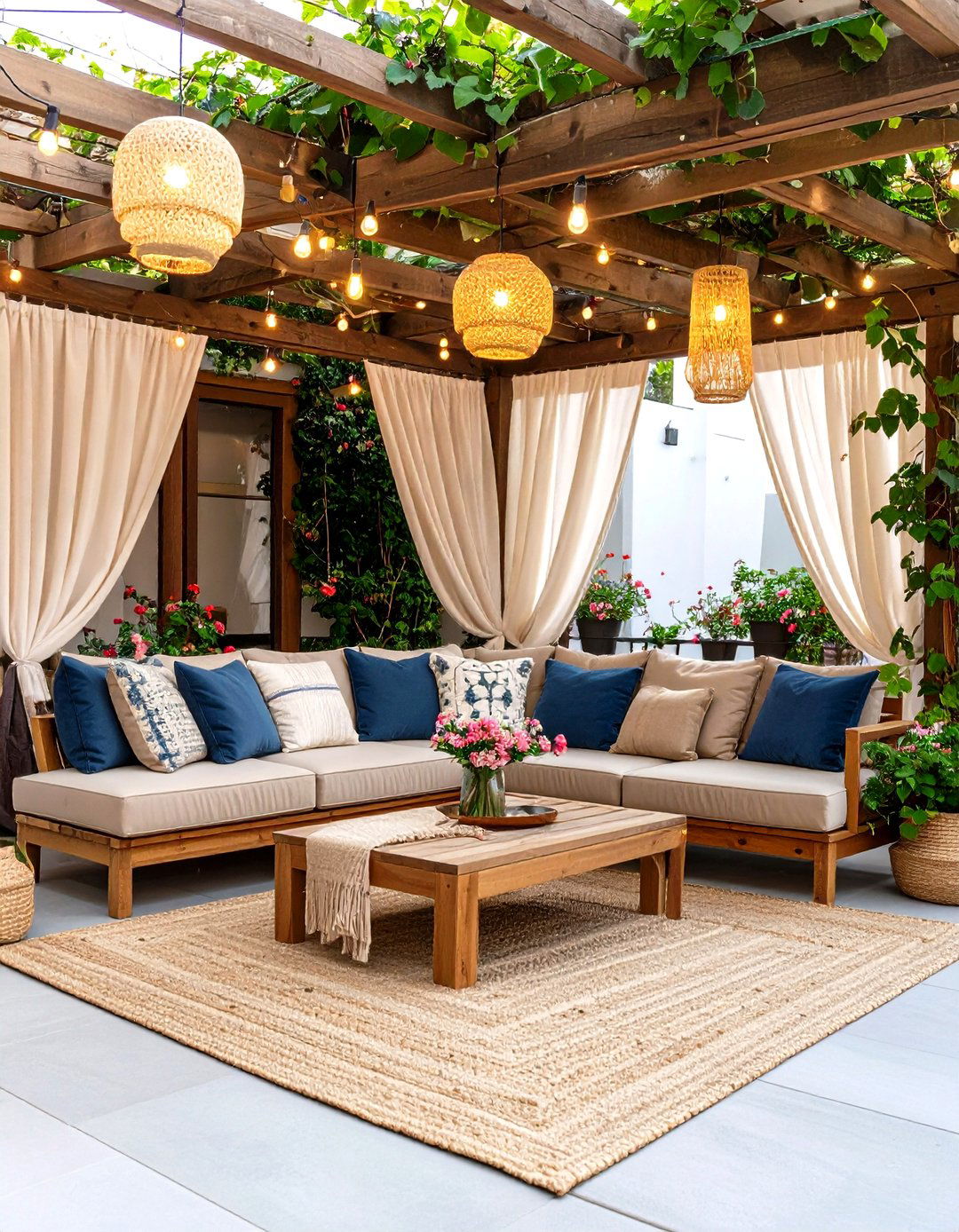 Townhouse Patio Pergola Shaded Lounge Room - 20 townhouse patio ideas