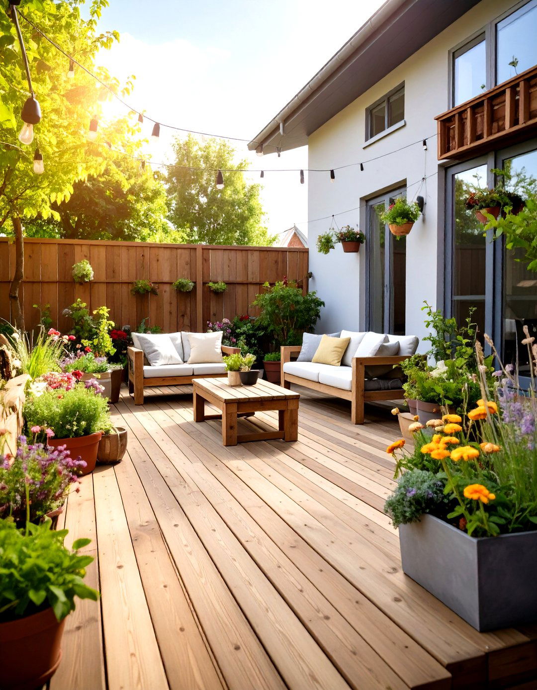 Townhouse Patio Reclaimed Wood Eco Deck - 20 townhouse patio ideas