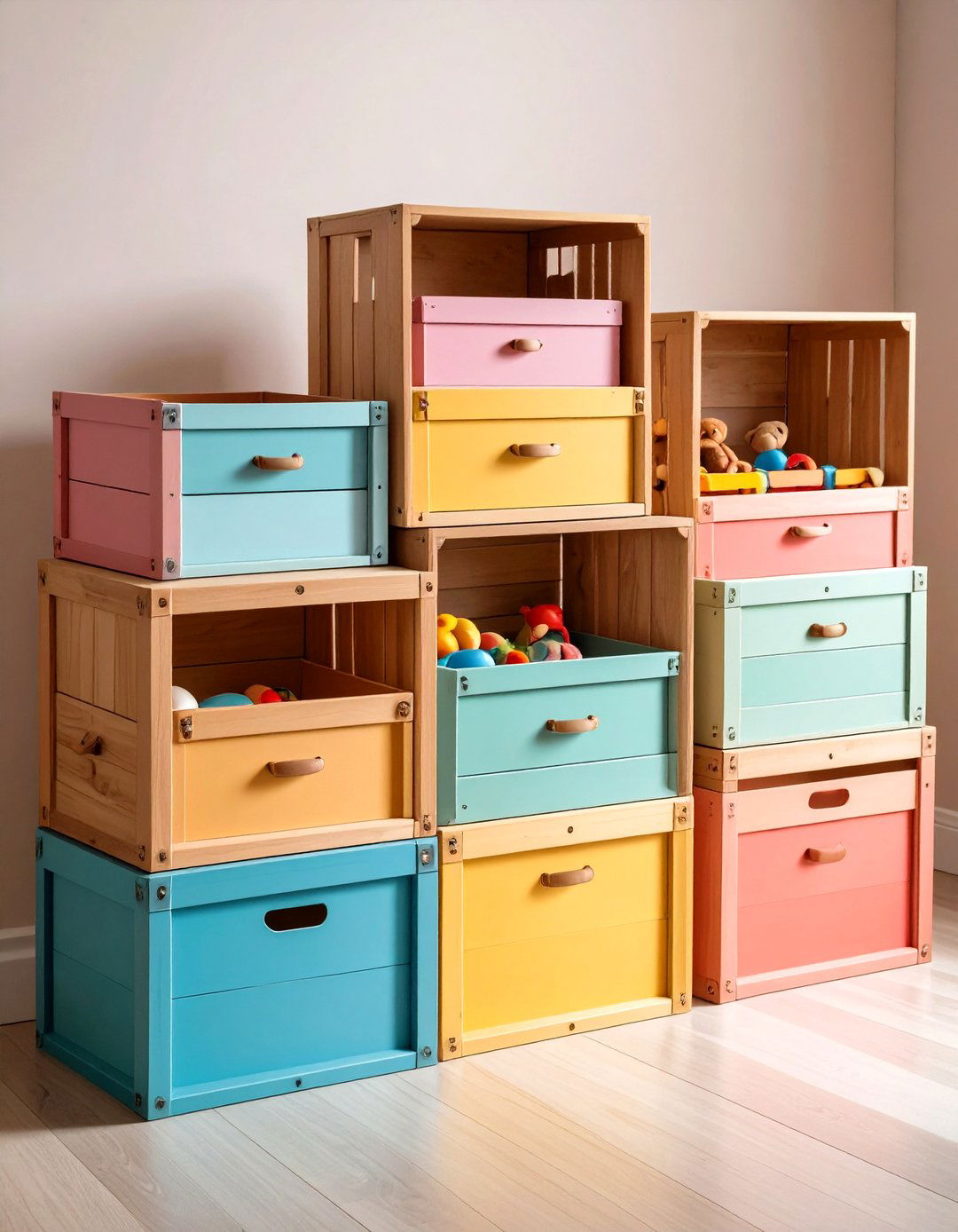 Toy Storage Crates for Portable Organization Solutions - 20 Toy Storage Ideas