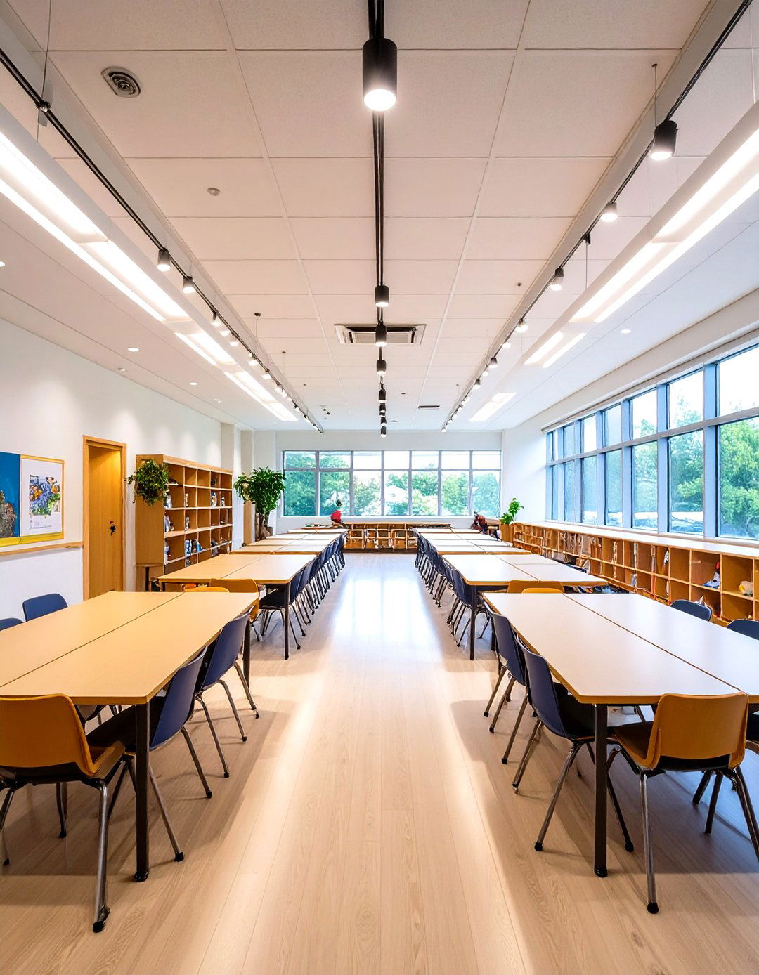 Track Classroom Lighting Systems for Flexibility - 20 Classroom Lighting Ideas