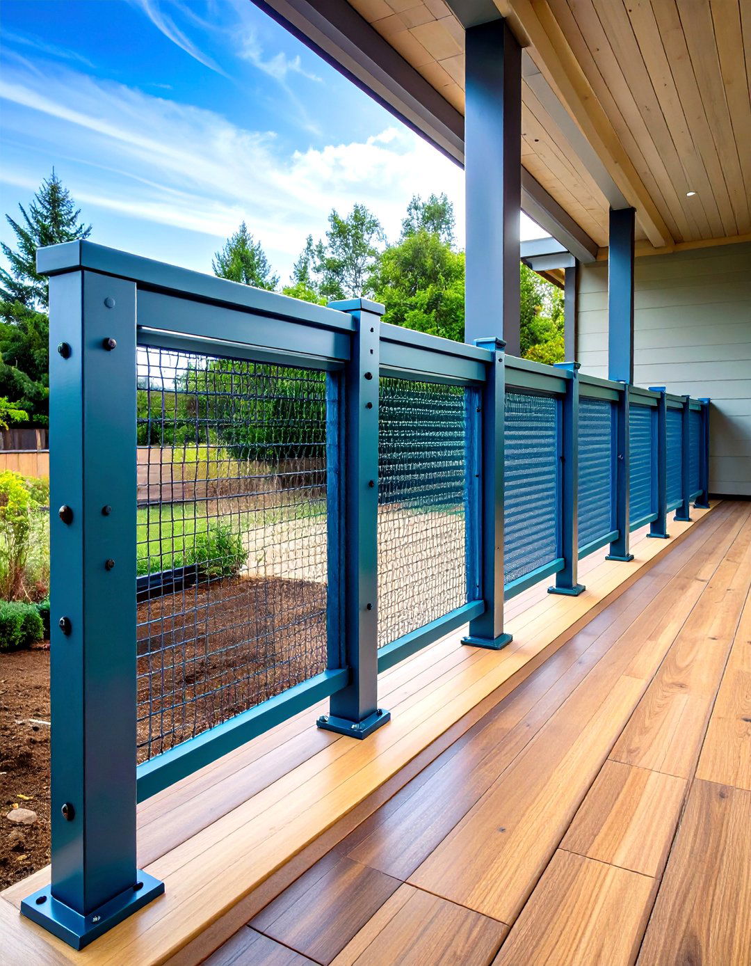 Track System Hog Wire Deck Railing - 20 Hog Wire Deck Railing Ideas