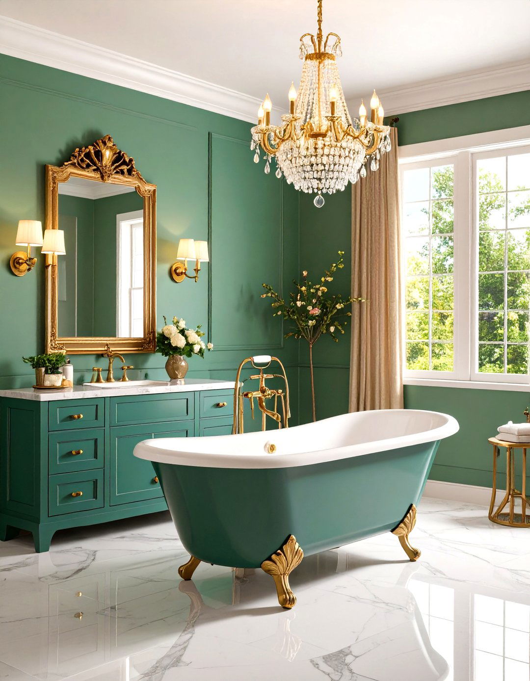 Traditional Bathroom Design with Elegant Fixtures - 20 Traditional Interior Design Ideas