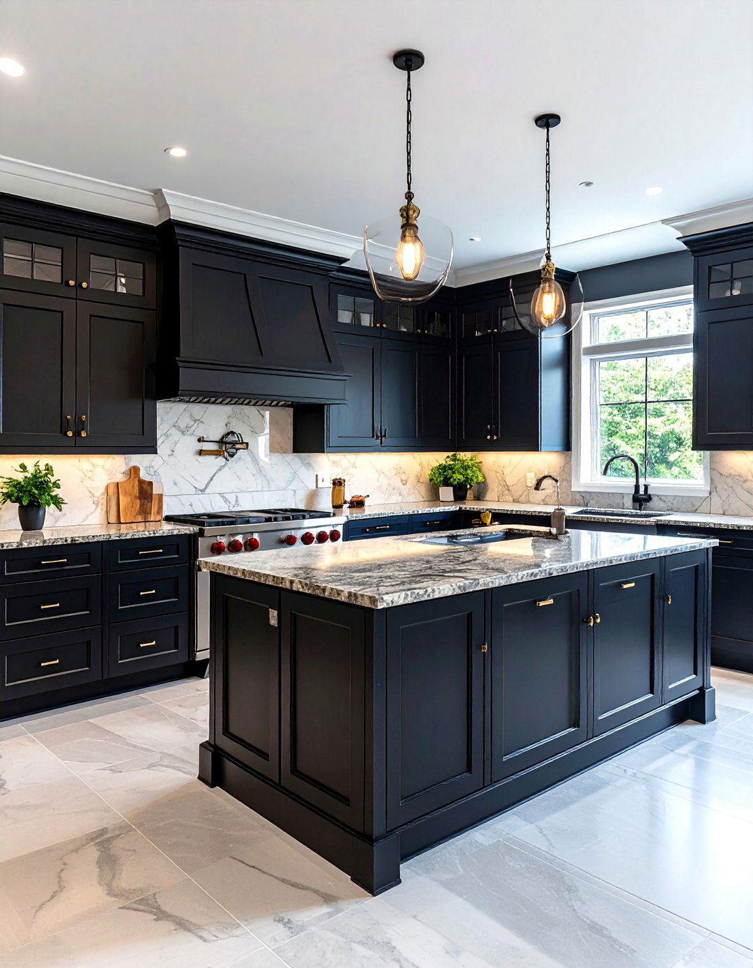 Traditional Black Cabinets with Classic Details - 20 kitchens with beautiful black cabinets