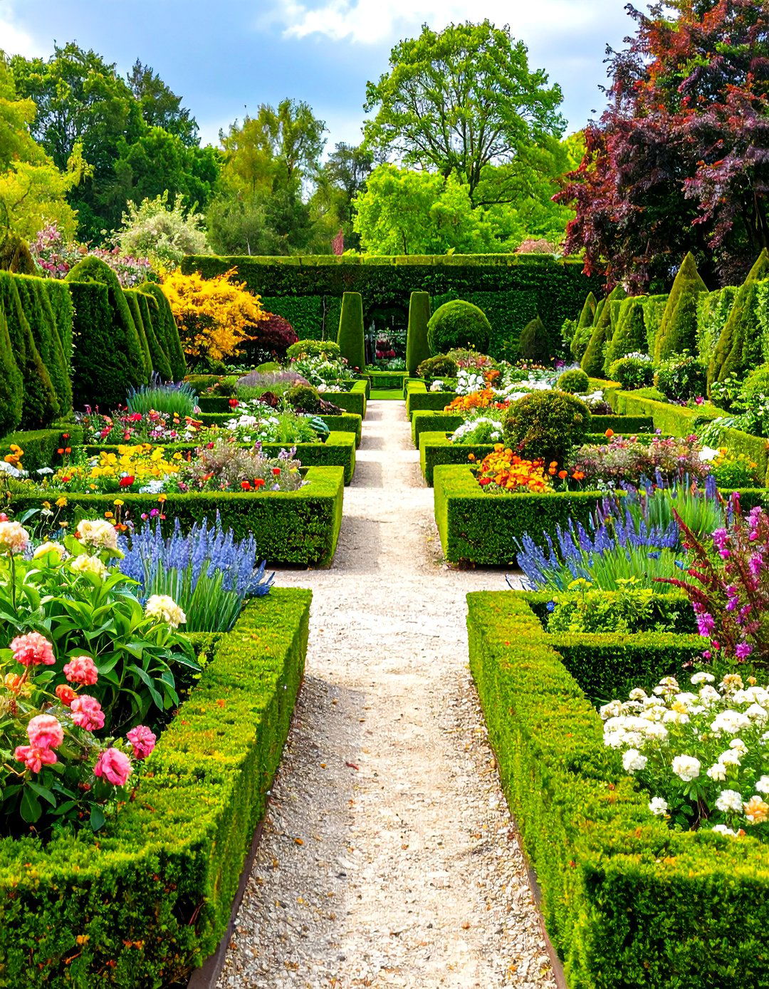 Traditional Boxwood Parterre Garden - 20 Parterre Garden Ideas