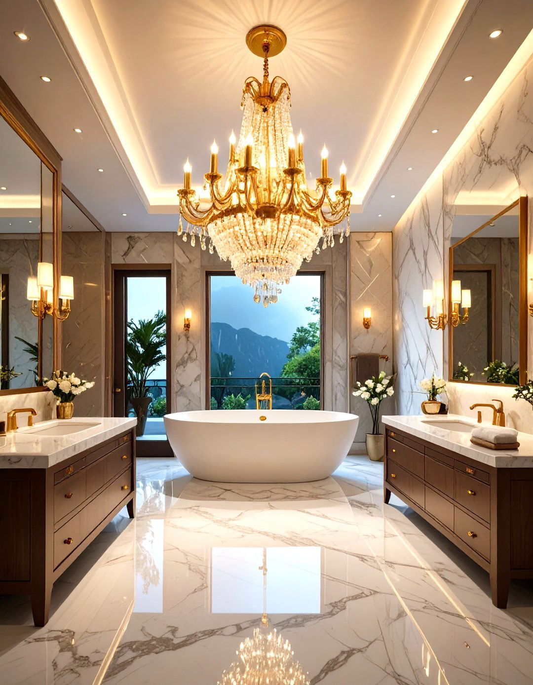 Traditional Chandelier Bathroom - 20 Traditional Bathroom Ideas