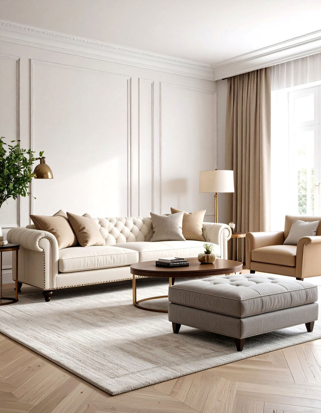 Traditional Classic Neutral Living Room with Timeless Elegance - 20 Traditional Living Room Ideas