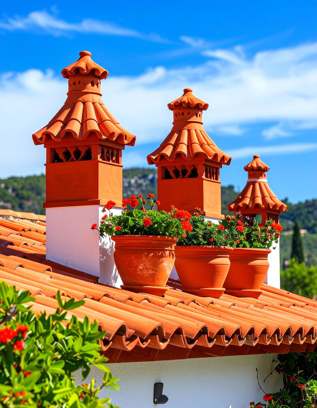 Traditional Clay Chimney Pots atop Spanish Style Home Exteriors - 20 spanish style home exterior ideas