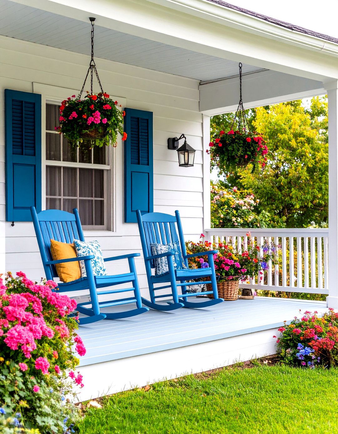 Traditional Covered Porch with Classic Rocking Chairs - 20 Covered Porch Ideas