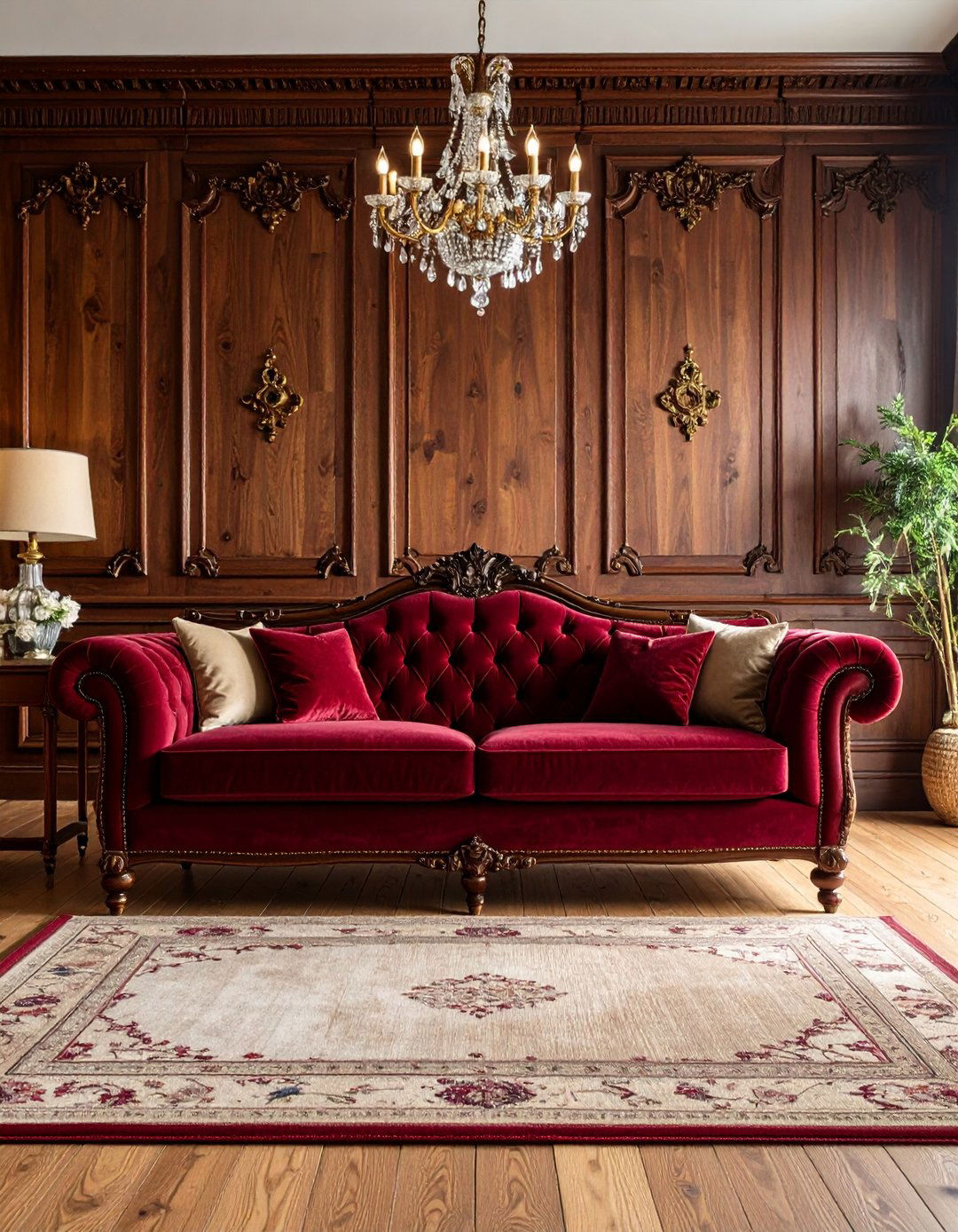Traditional Elegant Red Couch Living Room - 20 Red Couch Living Room Ideas