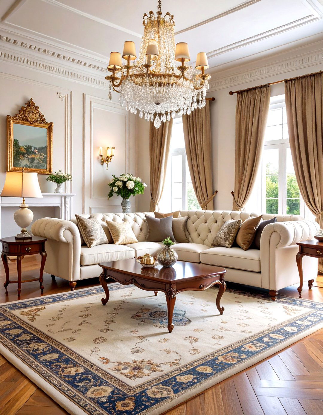 Traditional Elegant White Couch Parlor - 20 White Couch Living Room Ideas