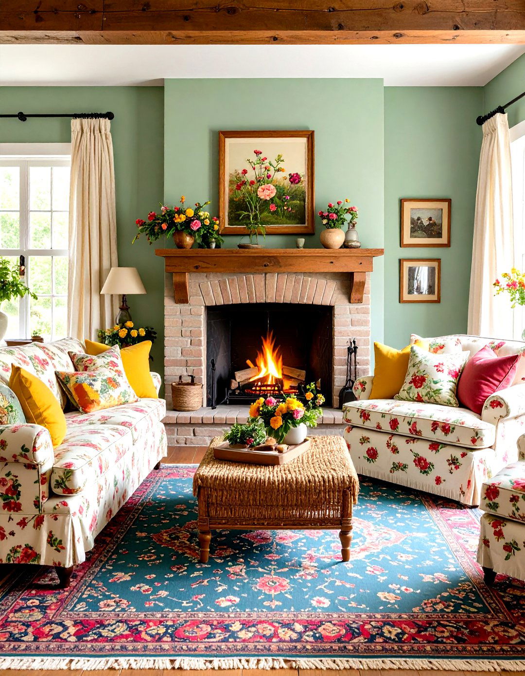 Traditional English Country Living Room with Cottage Charm - 20 Traditional Living Room Ideas