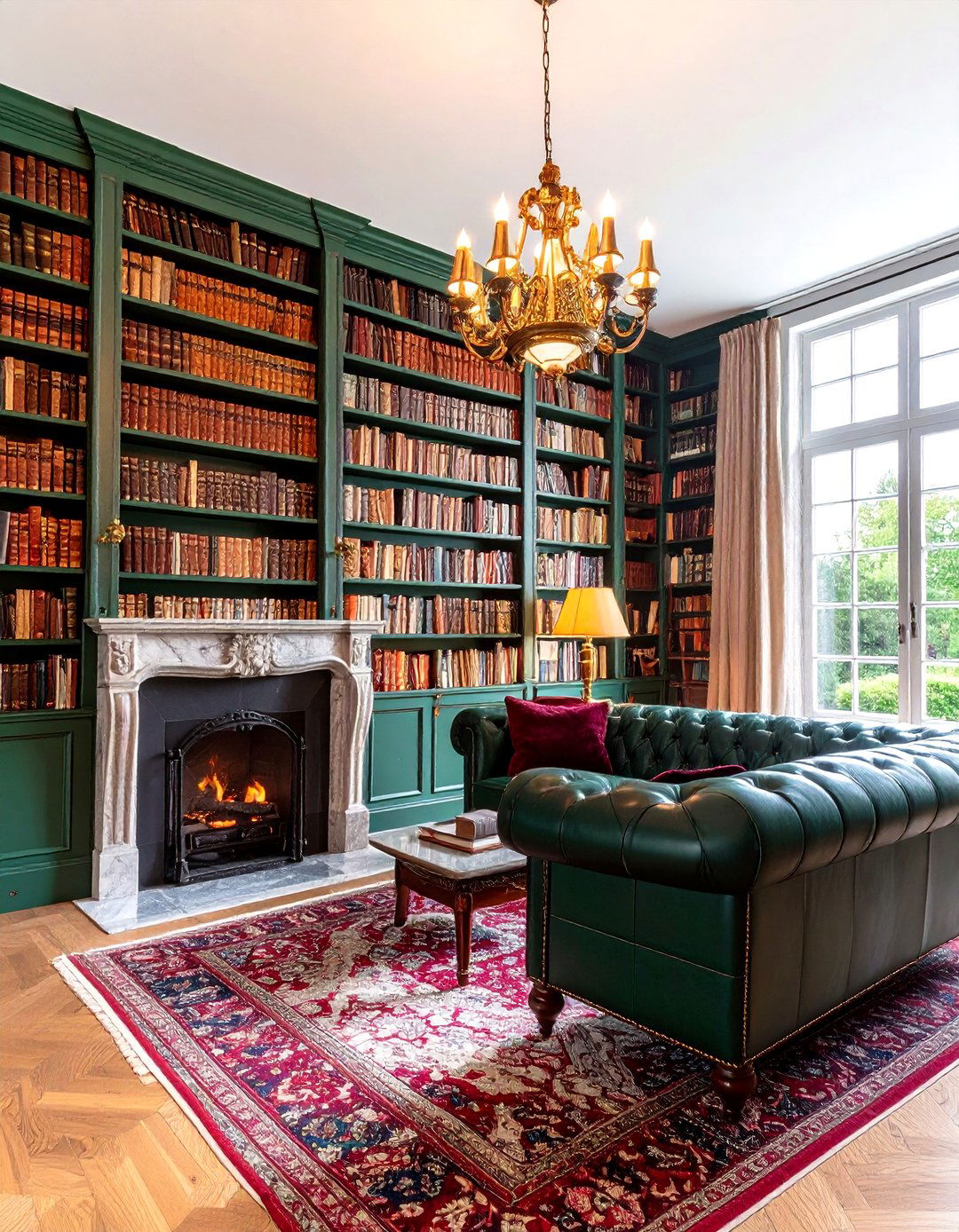 Traditional English Library Living Room with Scholarly Elegance - 20 Traditional Living Room Ideas