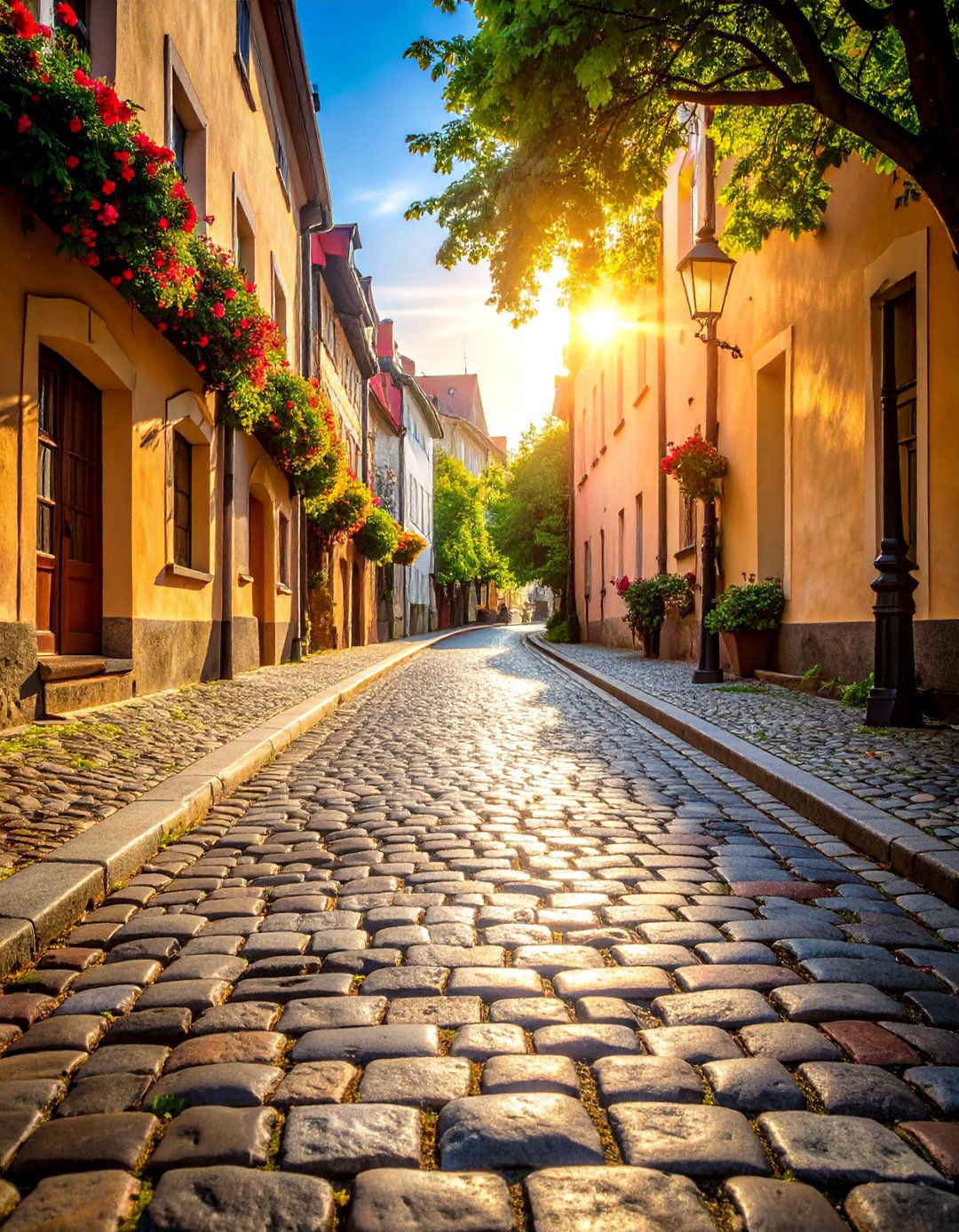 Traditional European Cobblestone Walkway - 20 Cobble Stone Walkway Ideas