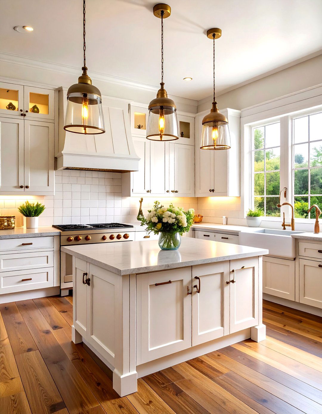 Traditional Farmhouse Kitchen With Dark Countertops and Light Cabinets - 20 kitchen with dark countertops and light cabinets
