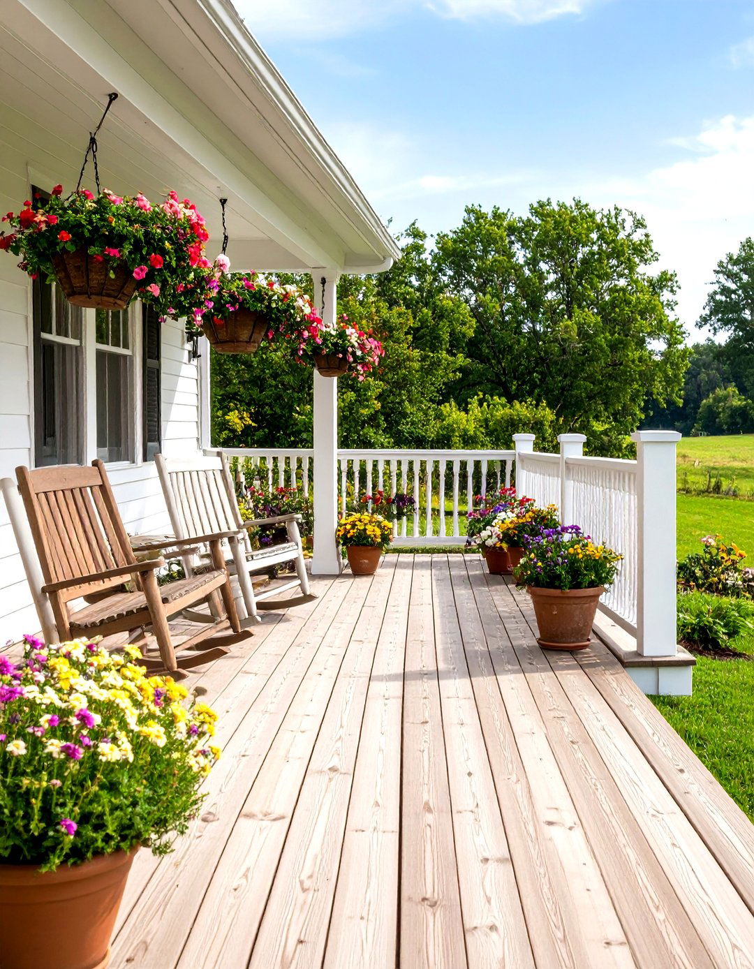 Traditional Farmhouse Patio Deck with Classic Charm - 20 Patio Deck Ideas