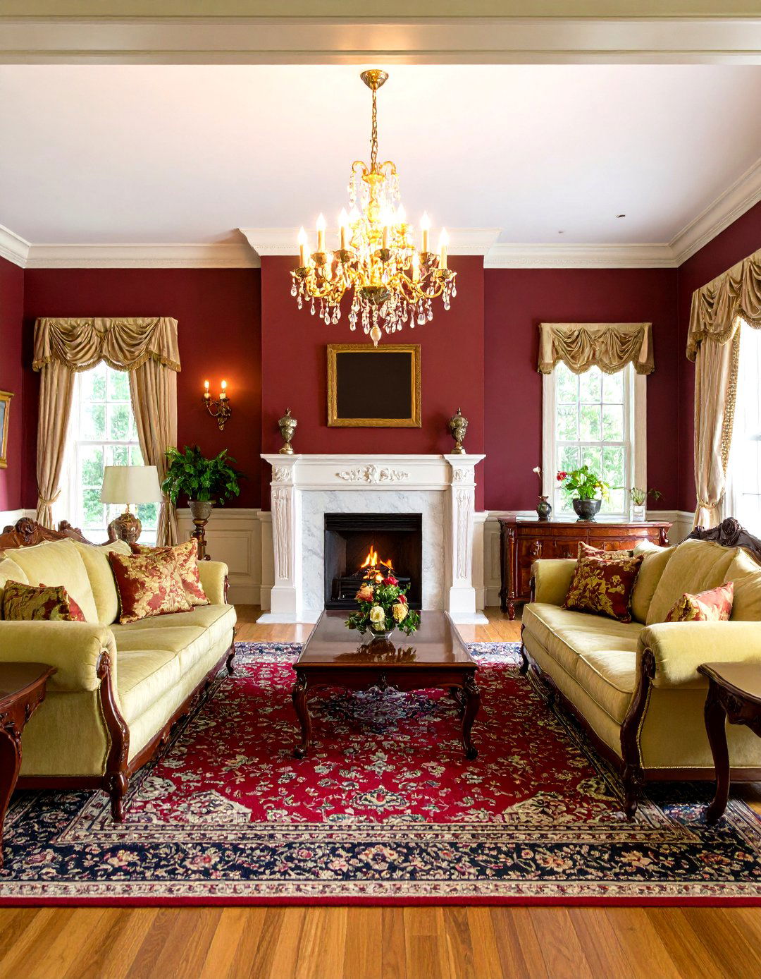 Traditional Georgian Colonial Living Room with Formal Symmetry - 20 Traditional Living Room Ideas