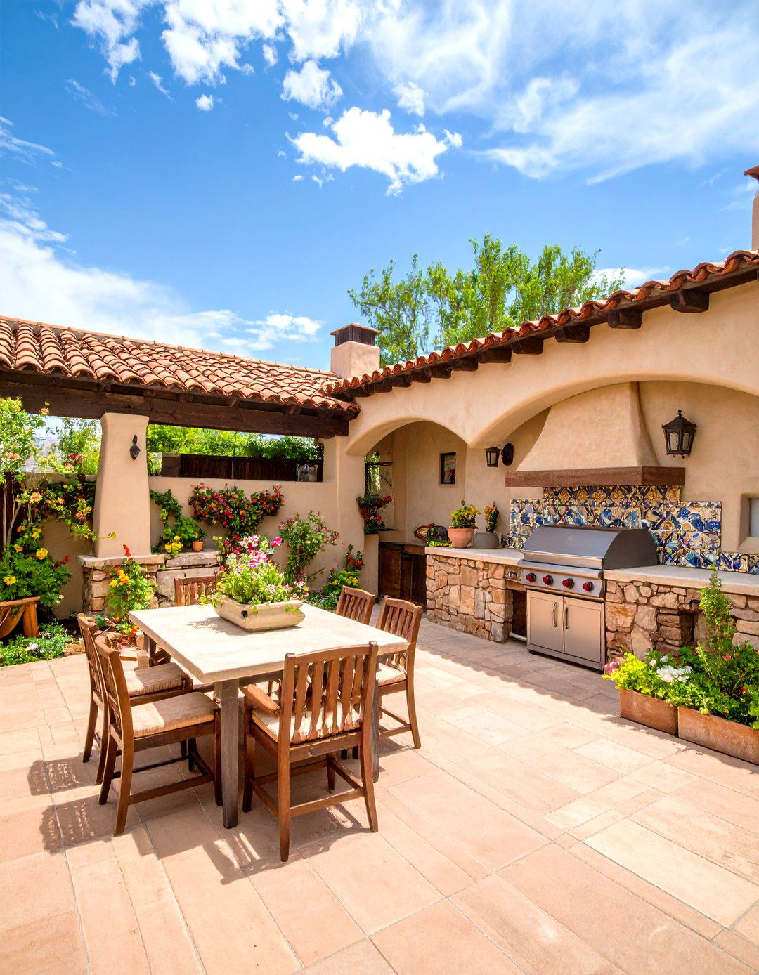 Traditional Hacienda Mexican Outdoor Kitchen - 20 Mexican Outdoor Kitchen Ideas