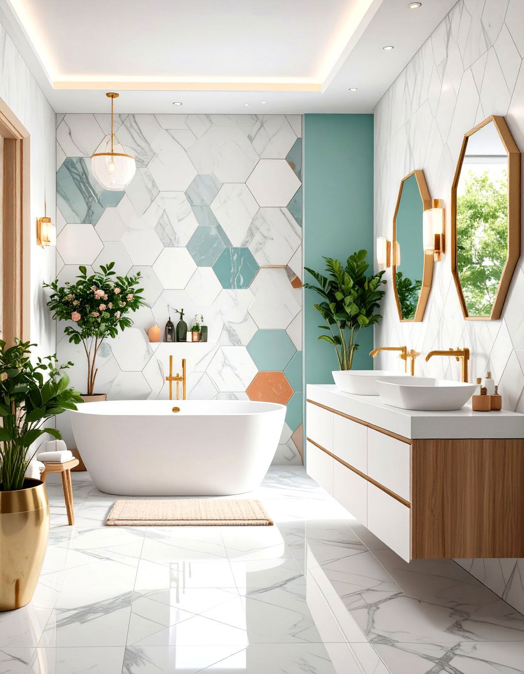 Traditional Hexagon Tile Bathroom - 20 Traditional Bathroom Ideas