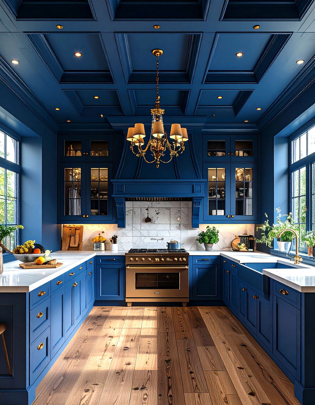 Traditional Kitchen Ceiling Painted Statement - 20 Kitchen Ceiling Ideas