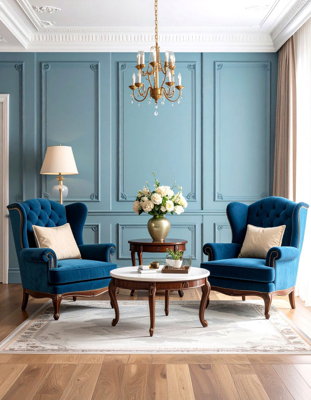 Traditional Living Room Wainscoting with Raised Panels - 20 Living Room Wainscoting Ideas