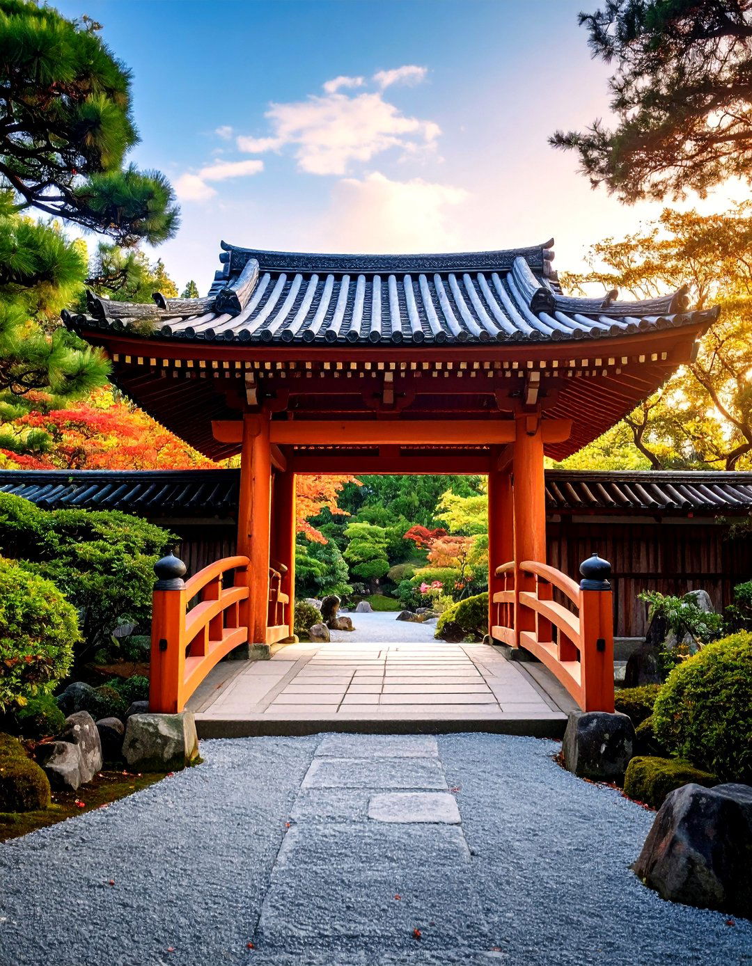 Traditional Niwamon Japanese Garden Gate with Roof - 20 Japanese Garden Gate Design Ideas