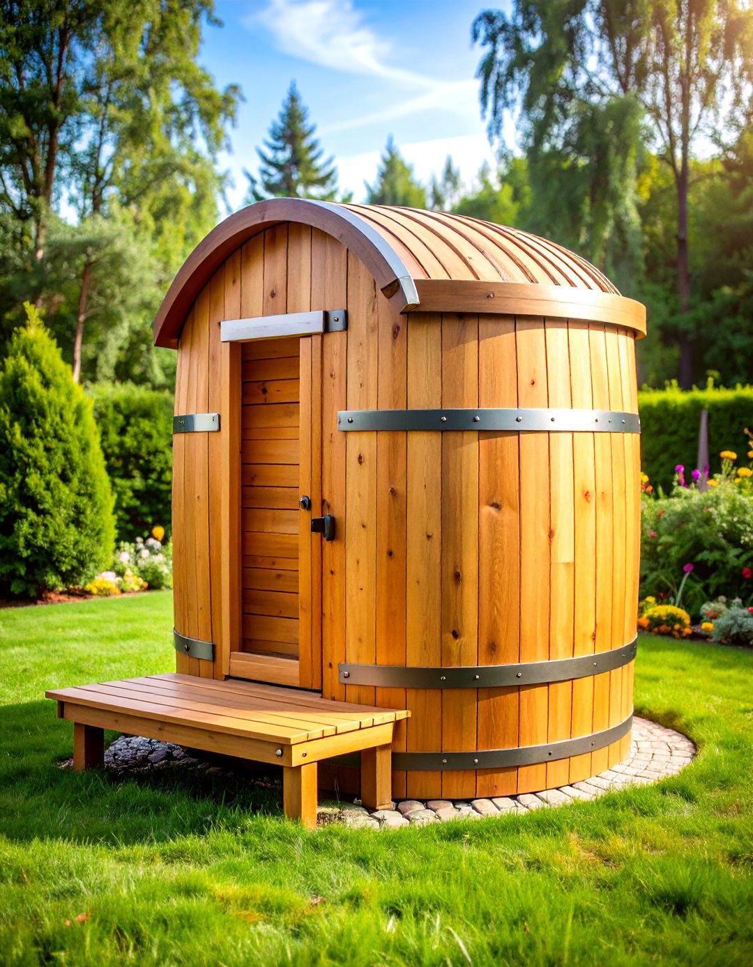 Traditional Outdoor Sauna Barrel Design - 20 Outdoor Sauna Ideas