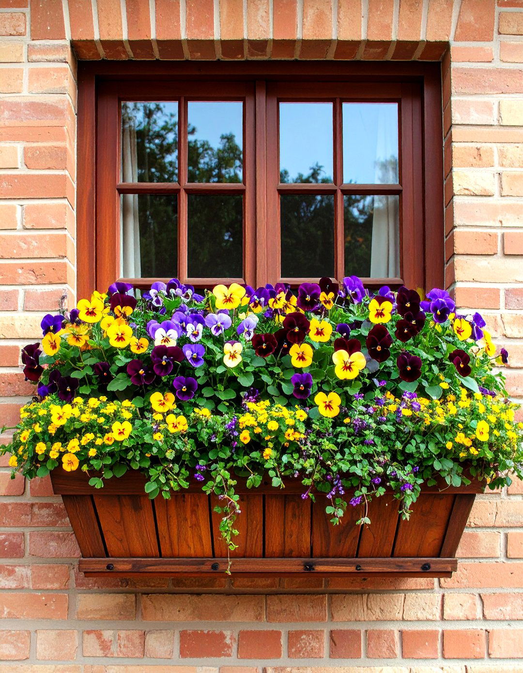 Traditional Pansy and Ivy Fall Window Box - 20 Fall Window Box Ideas