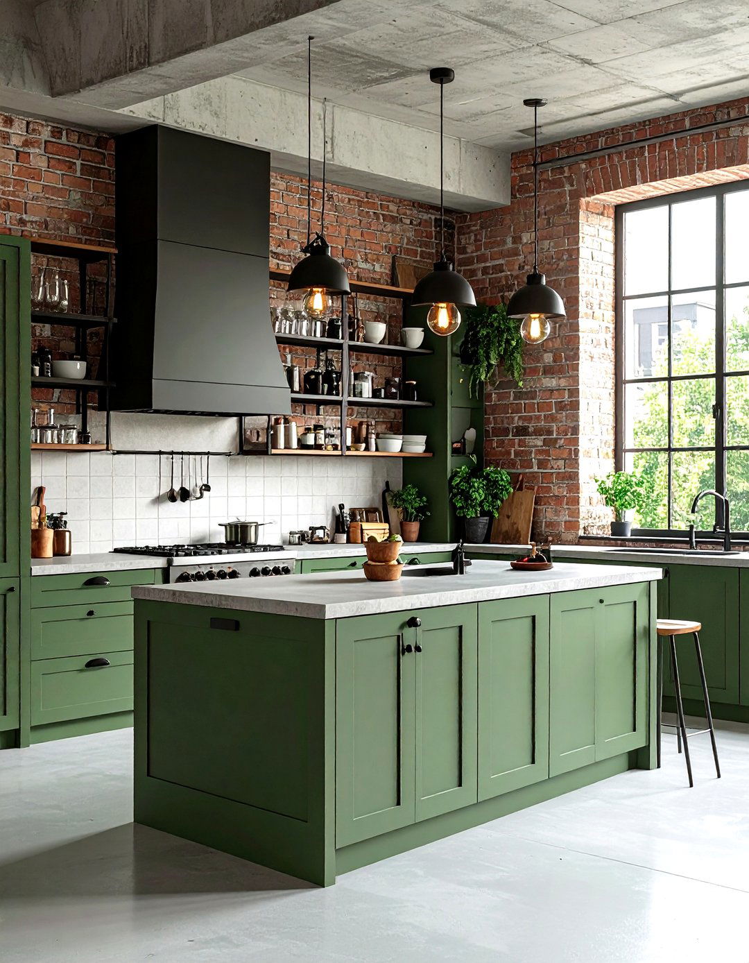 Traditional Sage Green Kitchen with Dark Wood and Crystal Lighting - 20 Sage Green Kitchen Ideas