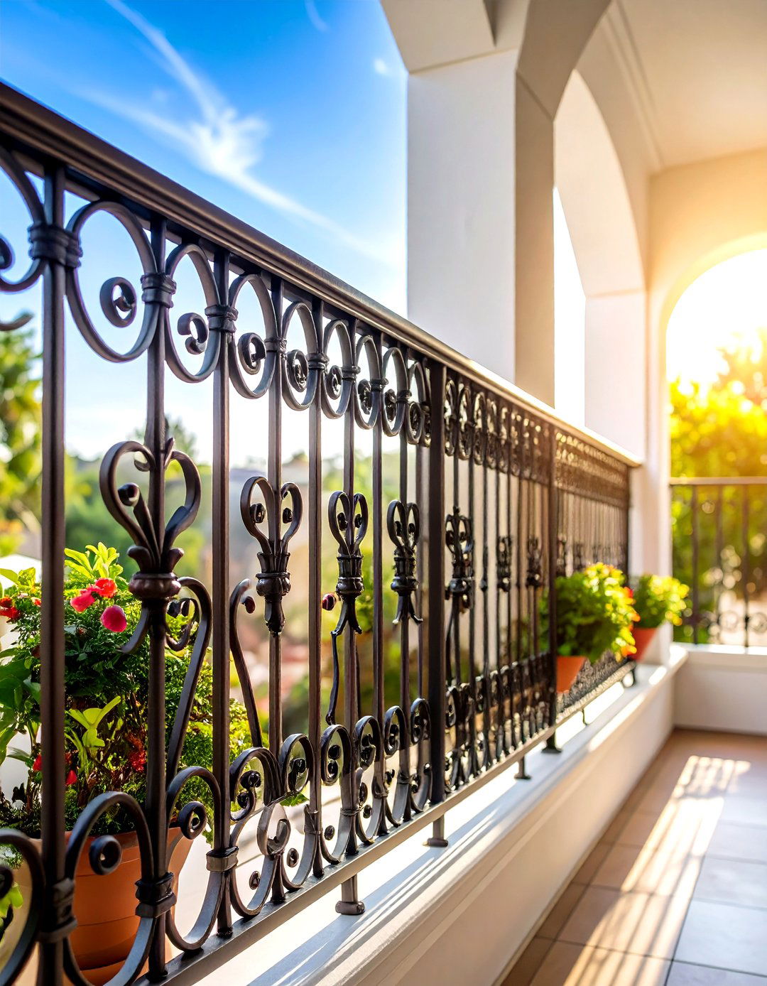 Traditional Scrollwork Wrought Iron Balcony Railing Design - 20 Wrought Iron Balcony Railing Design Ideas