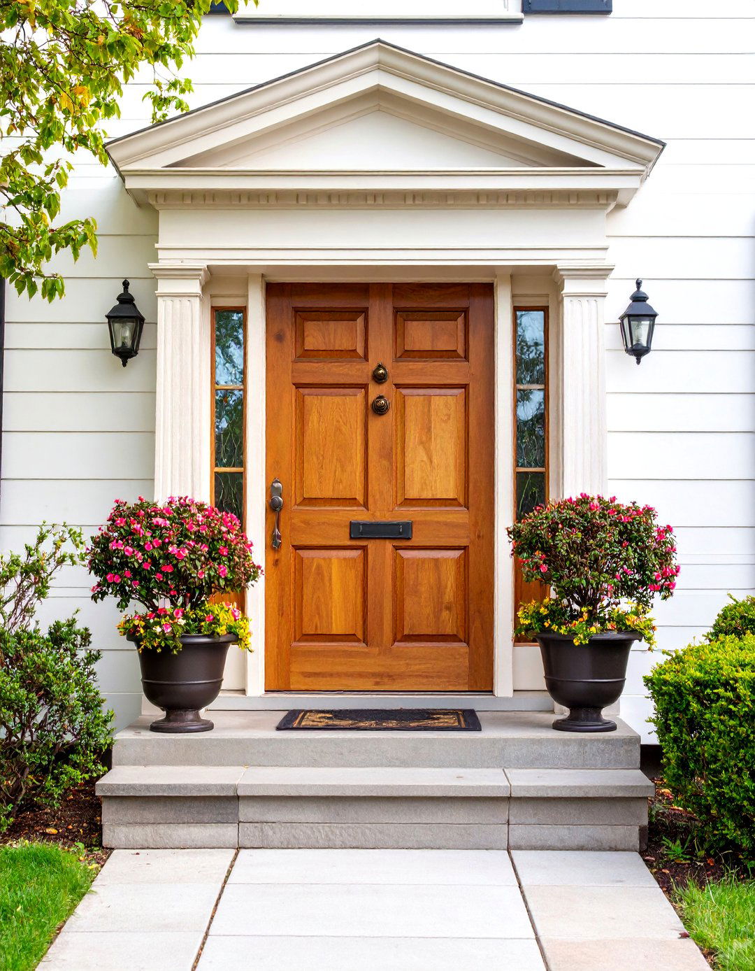 Traditional Six Panel Colonial Front Door - 20 Colonial Front Door Ideas