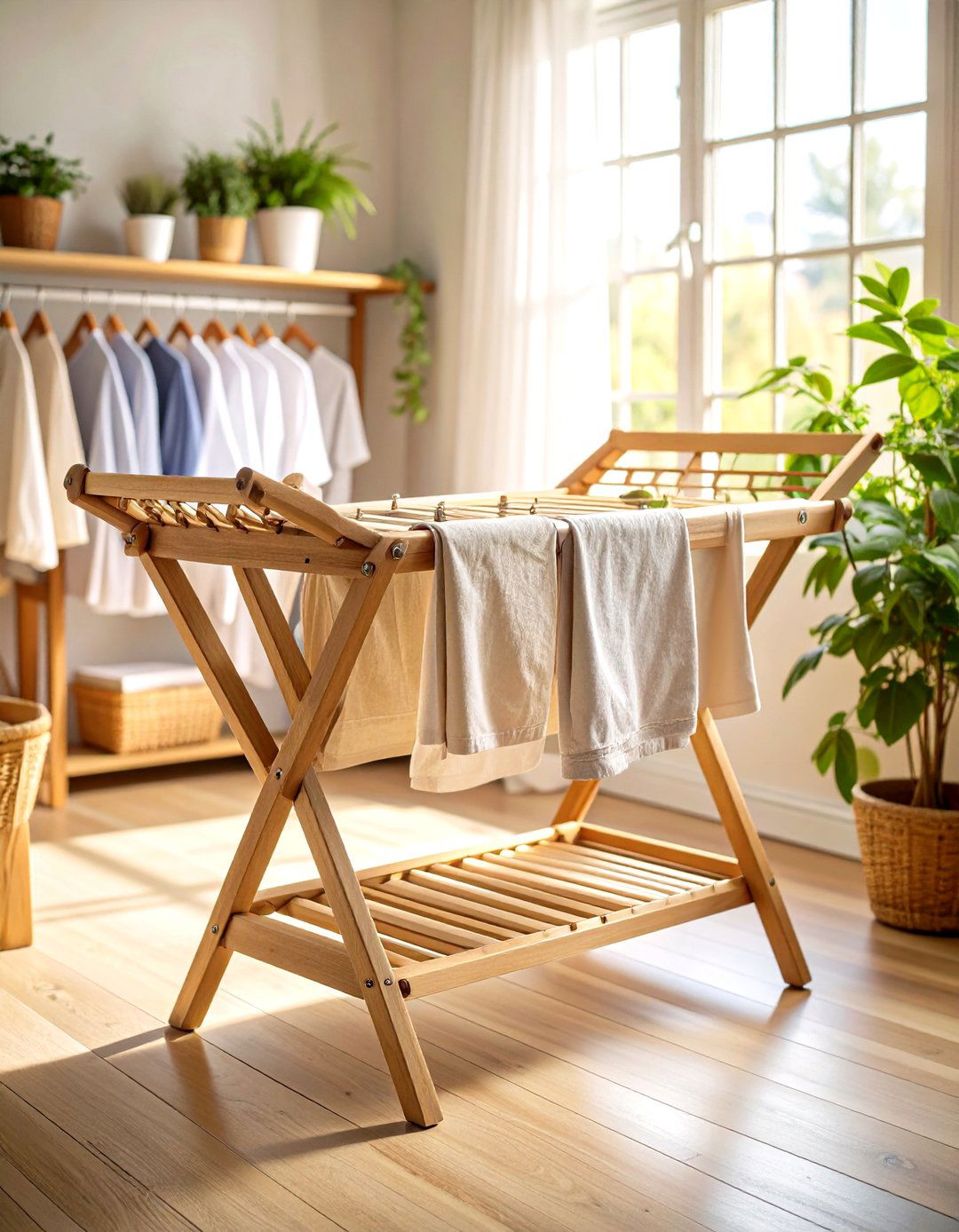 Traditional Wooden Laundry Room Drying Rack Maid - 20 Laundry Room Drying Rack Ideas