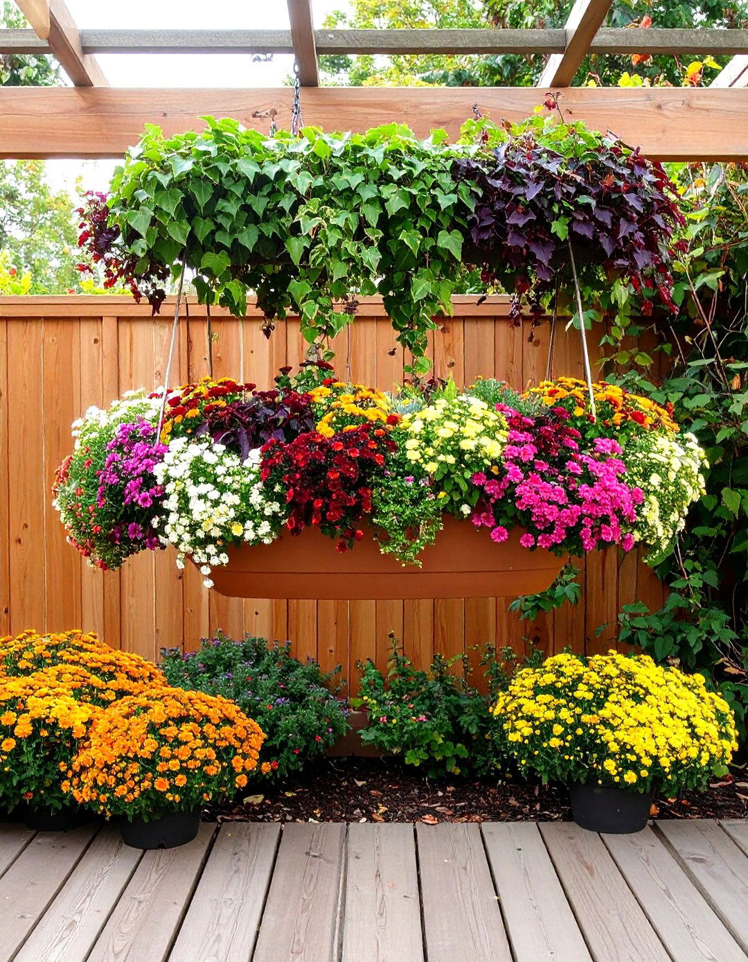 Trailing Ivy Fall Flower Box Cascade - 20 Fall Flower Box Ideas