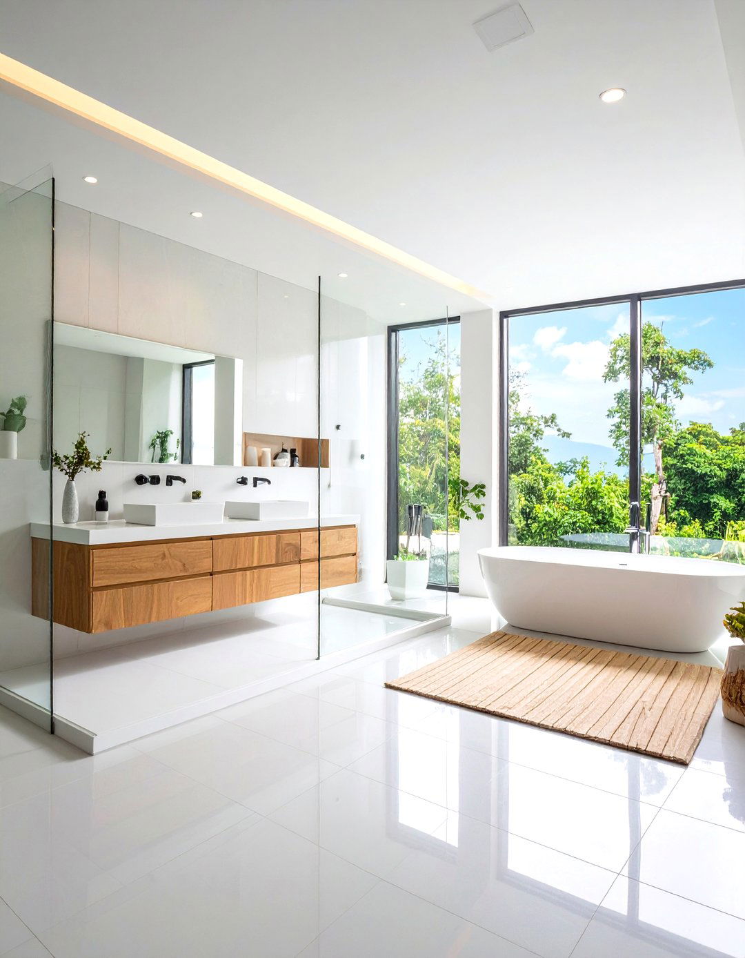 Transform into a Spa like Wet Room - 20 Small White Bathroom Ideas