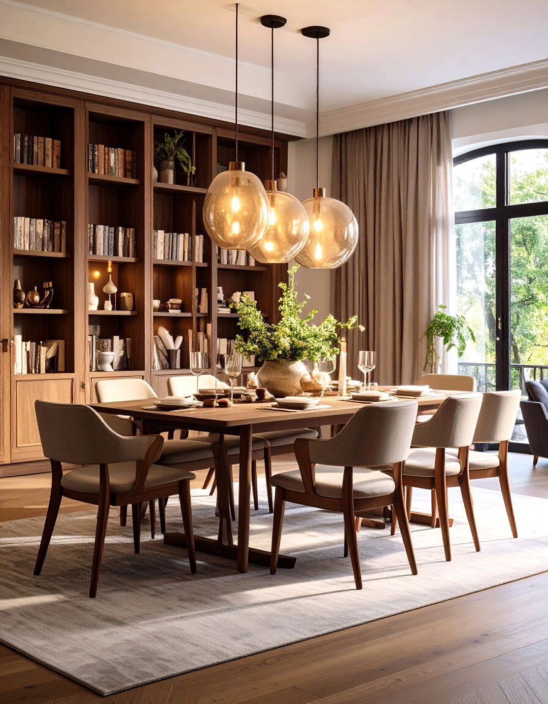 Transitional Library Dining Room Design - 20 Library Dining Room Combo Ideas