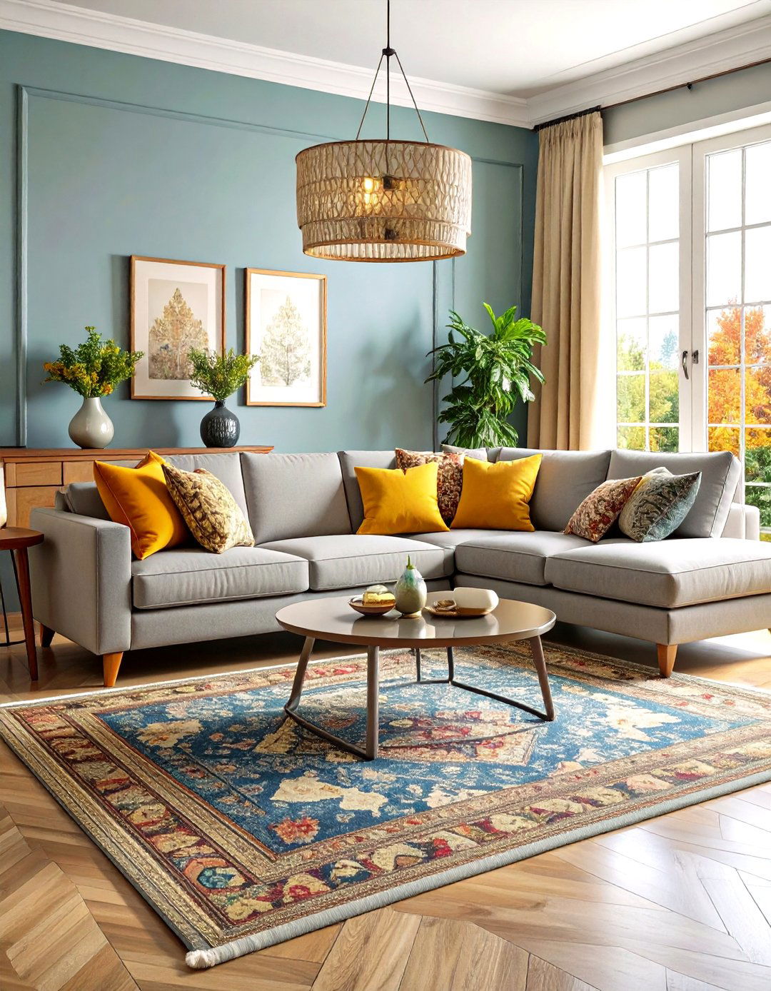 Transitional Luxury Living Room with Vintage Accents - 20 Luxury Living Room Ideas