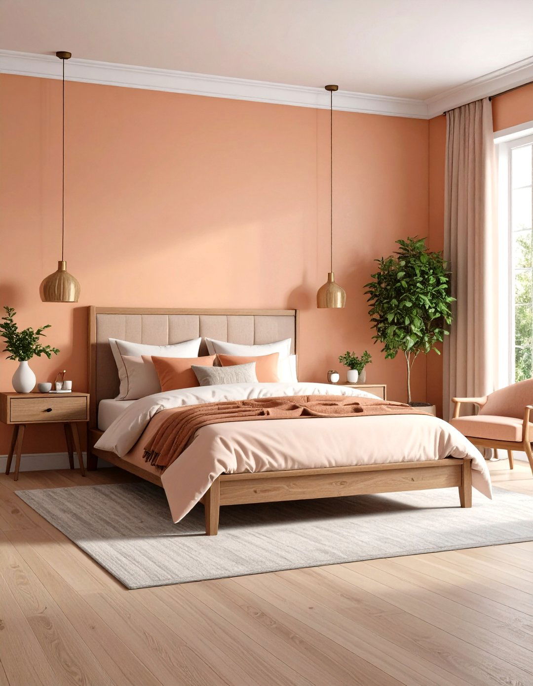 Transitional Peach Bedroom Balance - 20 Peach Bedroom Ideas