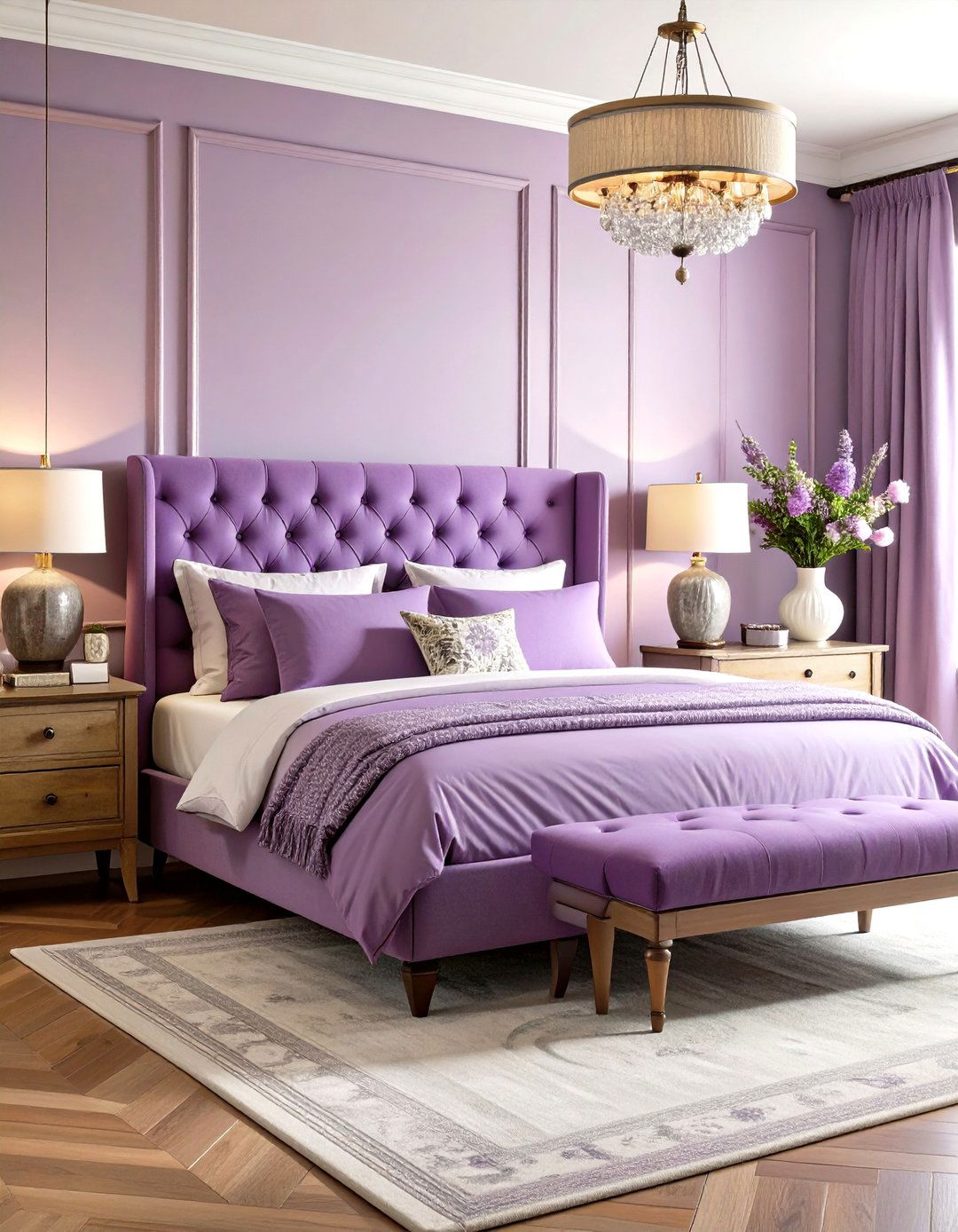 Transitional Purple Bedroom Balanced Harmony - 20 Purple Bedroom Ideas